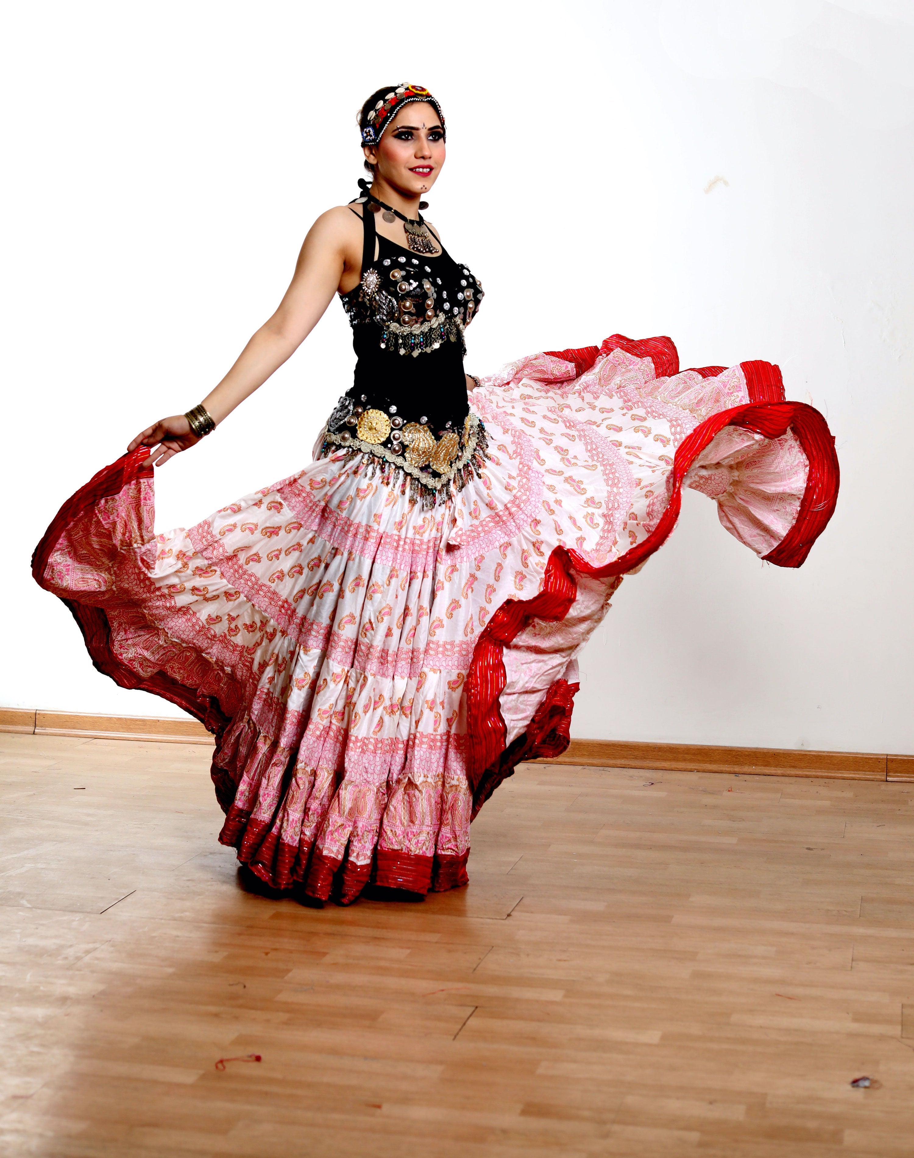 Digital print Skirt Pink Paisley Design