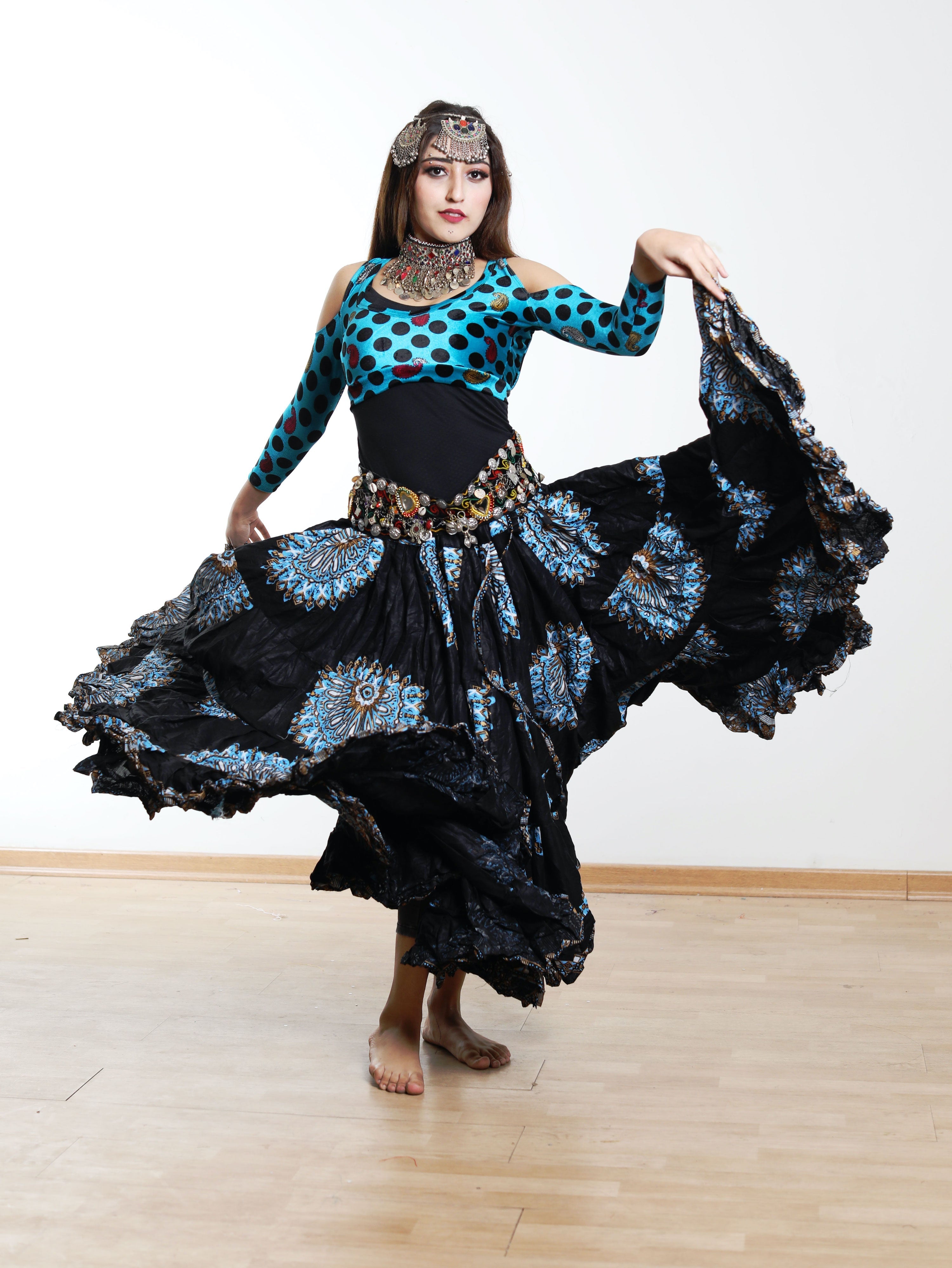 Digital print Skirt Black WLS