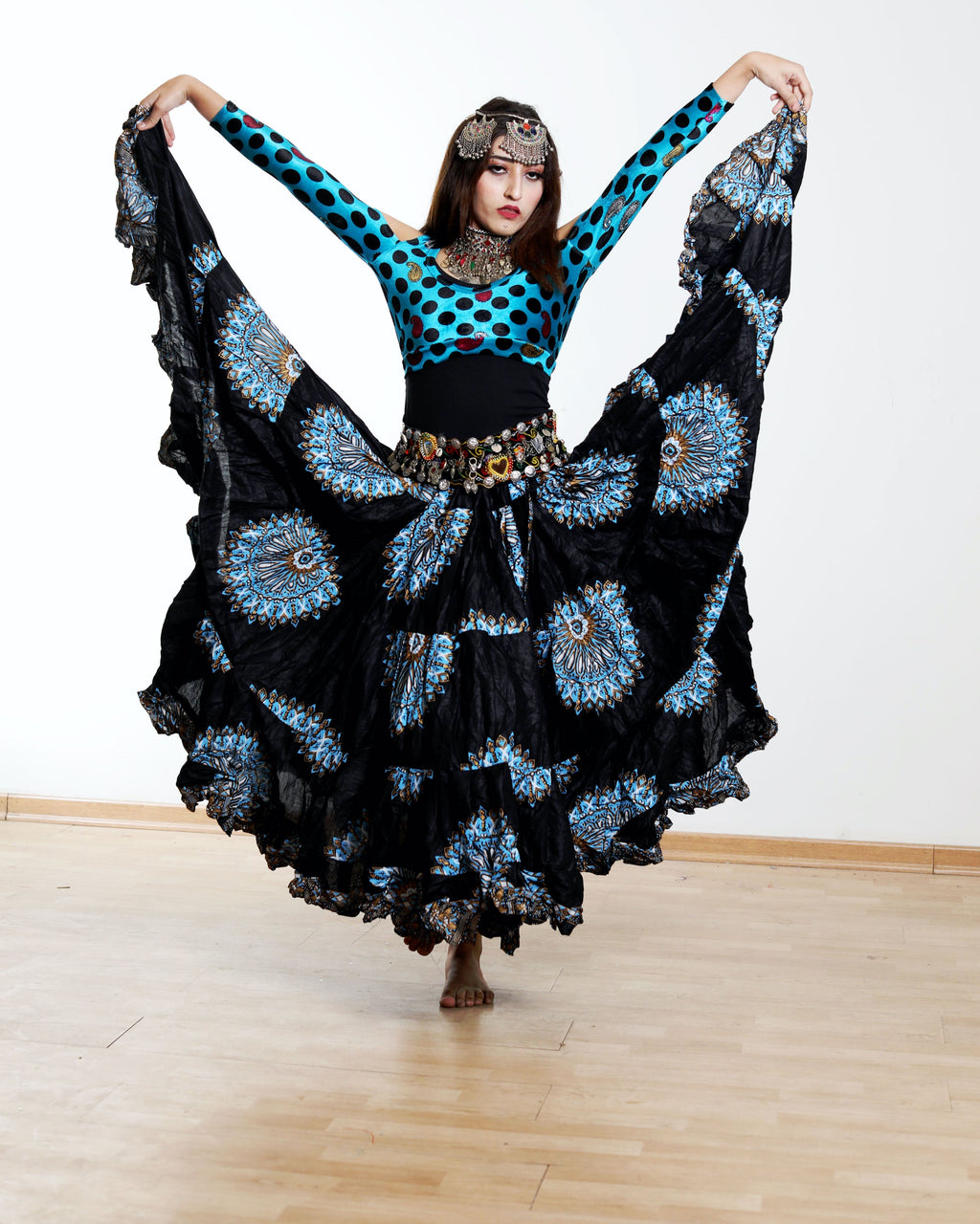Digital print Skirt Black WLS
