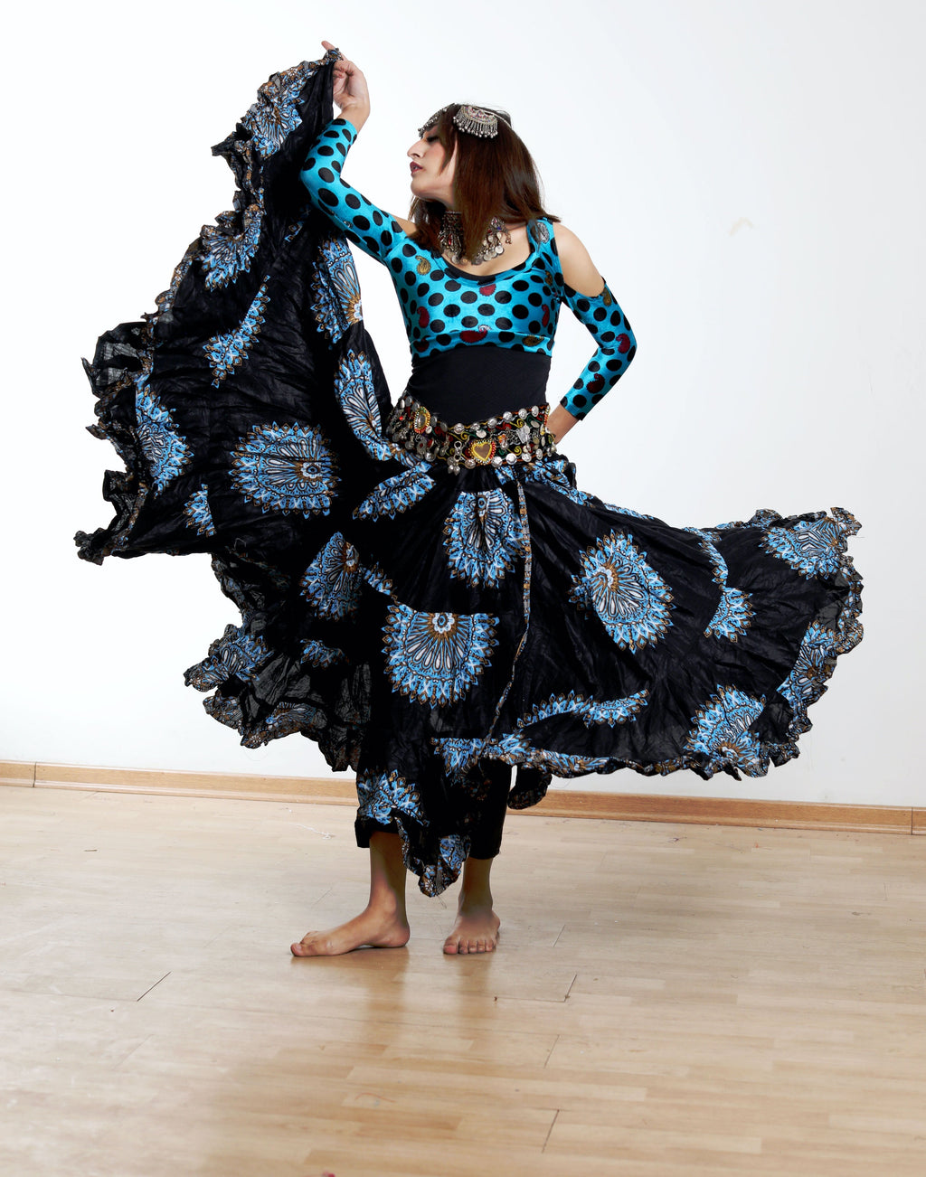 Digital print Skirt Black WLS