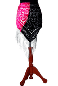 Burnout velvet hip scarf two tone pink/black WS