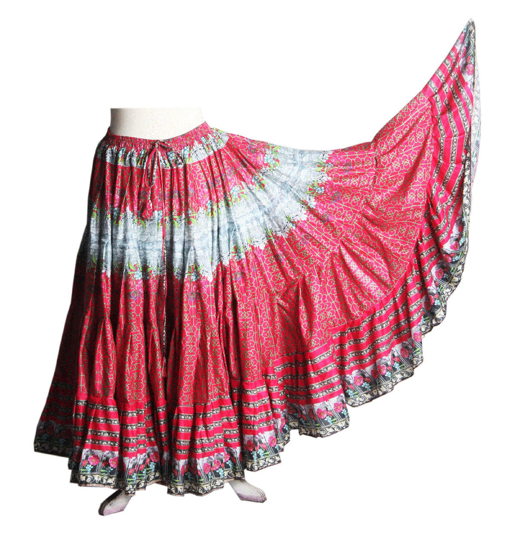 Digital print Skirt  Pink Flower WLS