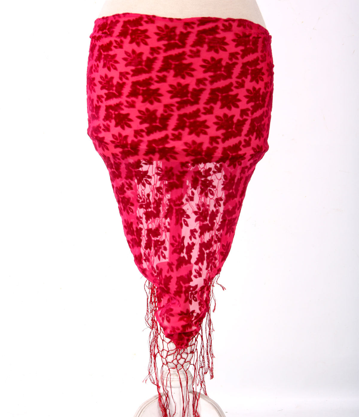 Burnout velvet hip scarf pink WS