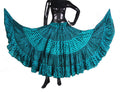 Turqouise/Black Stripe Polka Dot Block Print Skirt