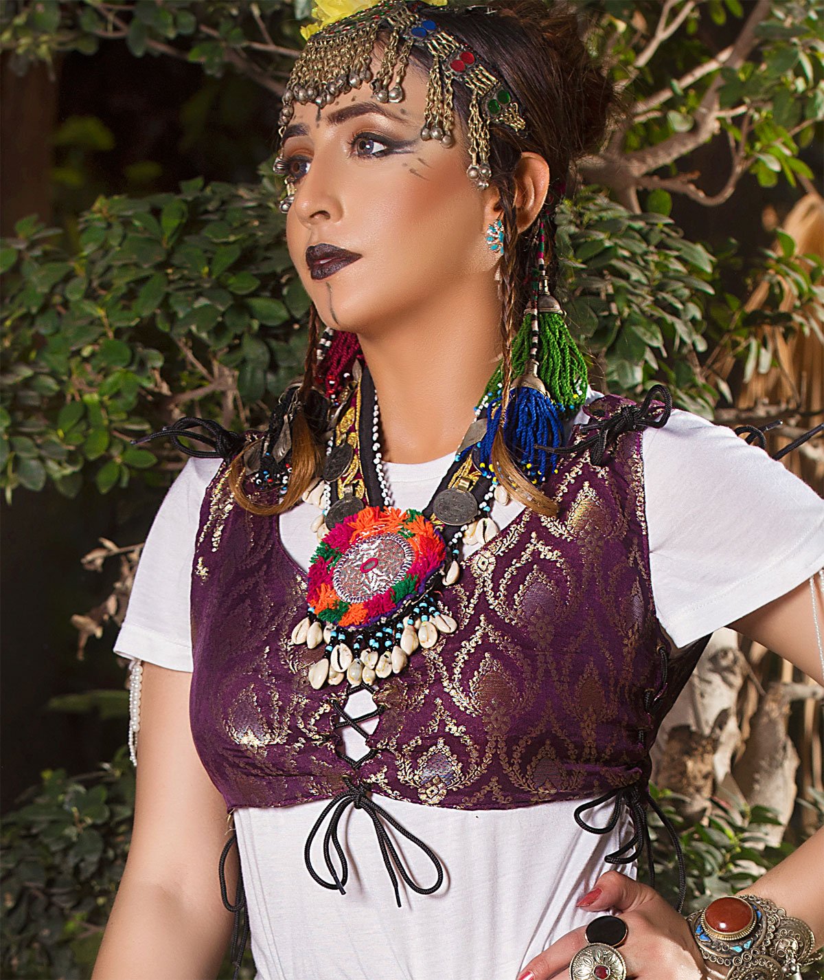 Banarsi Choli Vest Purple/gold