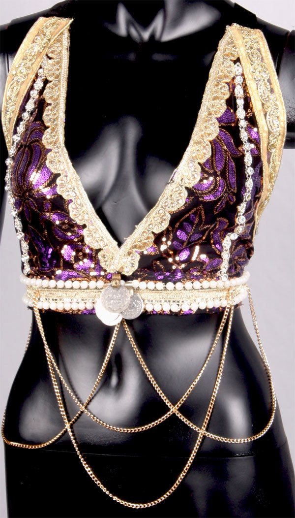 Halter Top Purple/Gold
