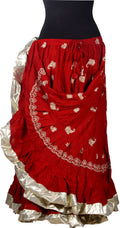 Red skirt with gold embroidery gold Border WLS