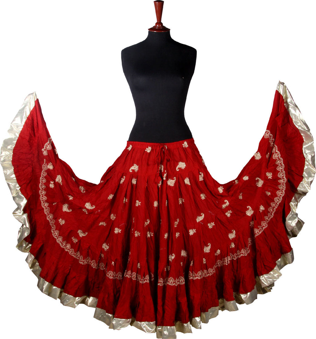 Red skirt with gold embroidery gold Border WLS