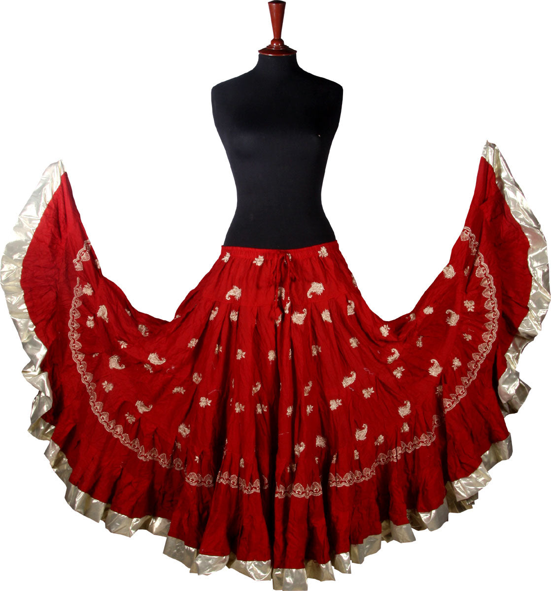 Red skirt with gold embroidery gold Border WLS