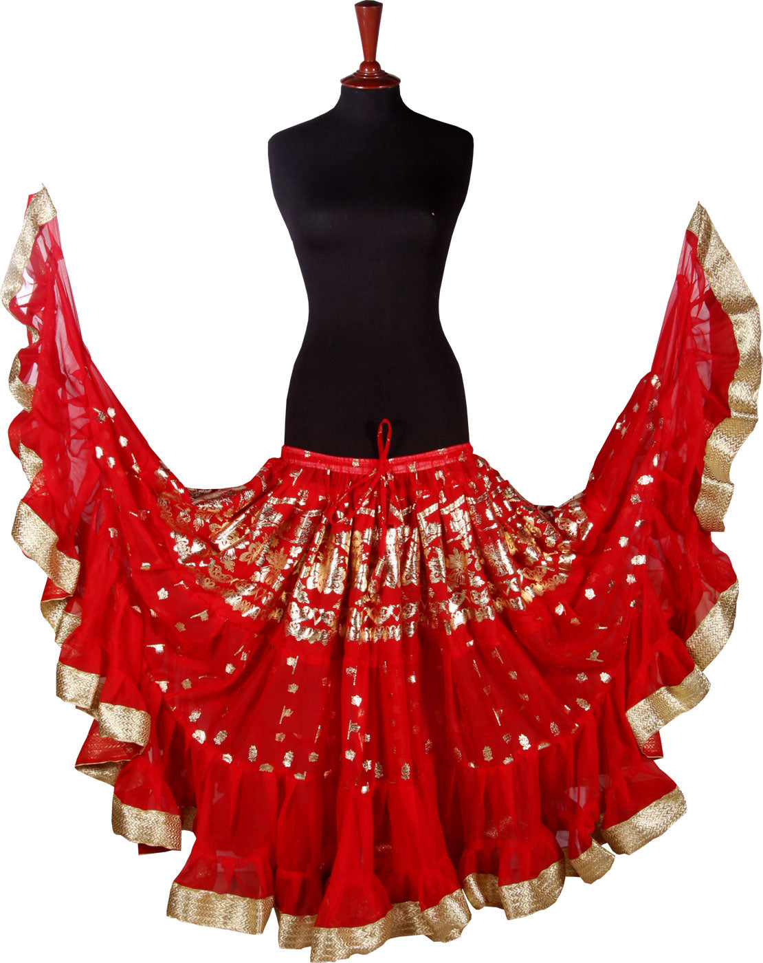 Belly dance Oriental Gold pasting skirt with Gold Border