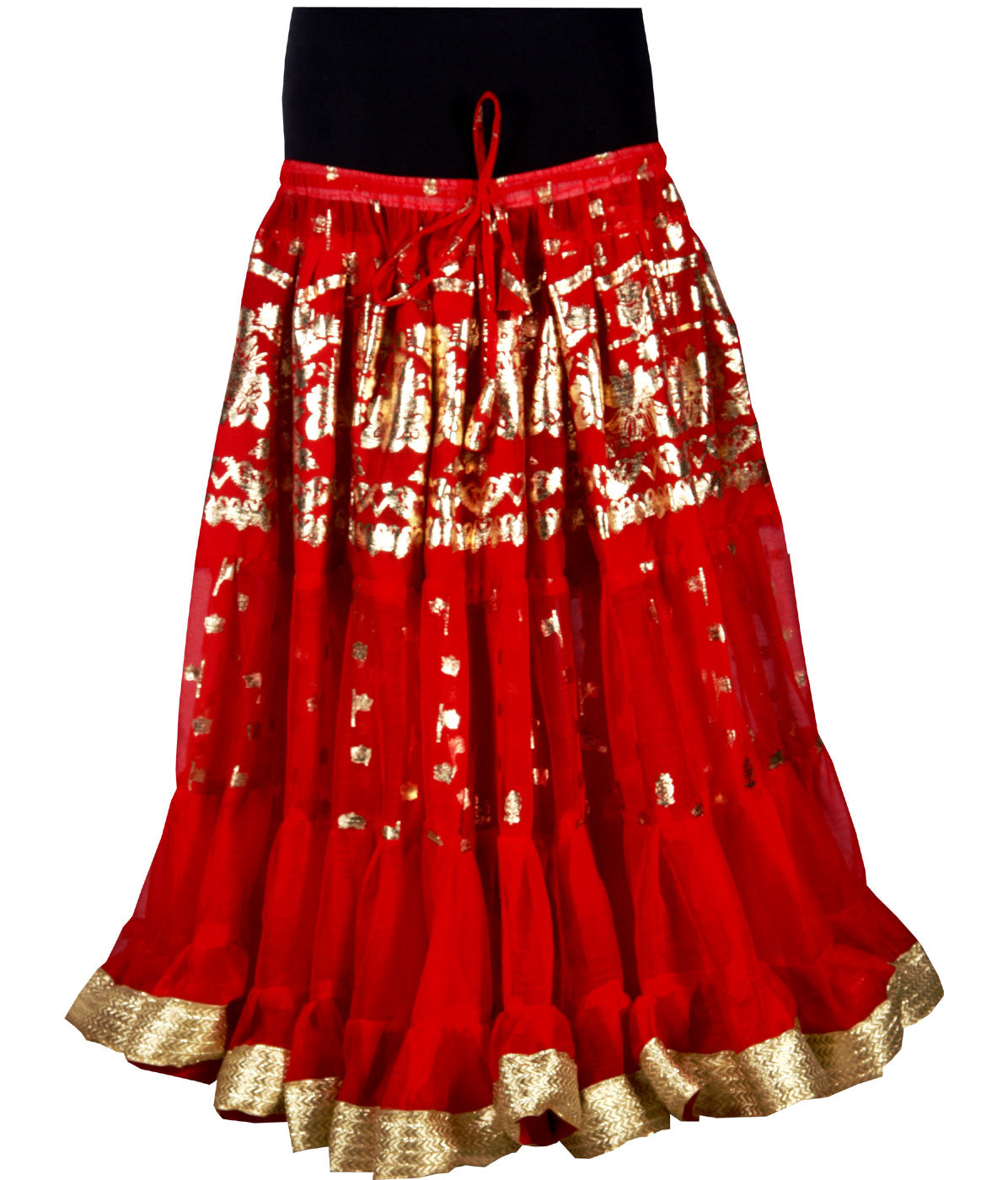 Belly dance Oriental Gold pasting skirt with Gold Border WLS