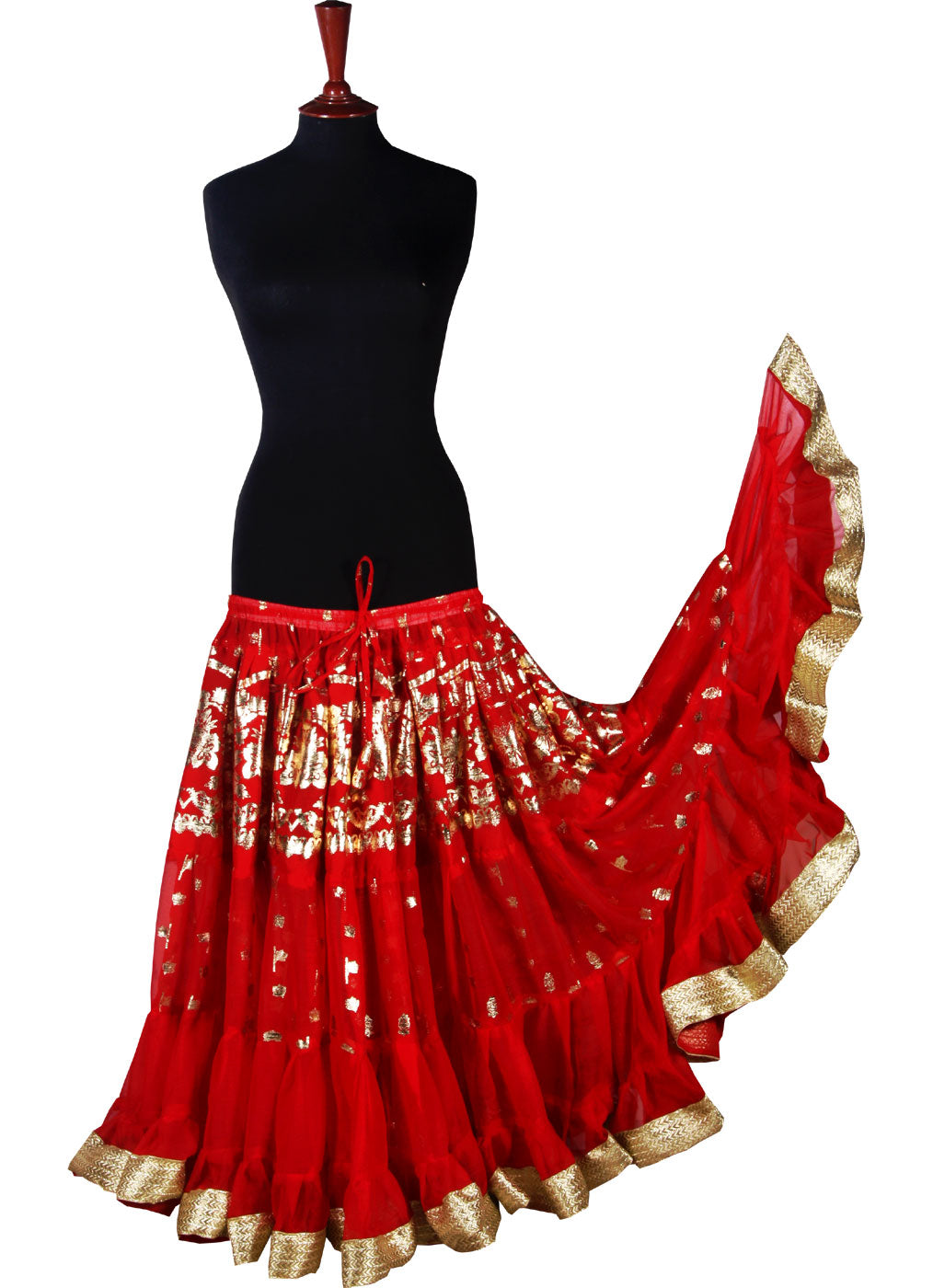 Belly dance Oriental Gold pasting skirt with Gold Border WLS