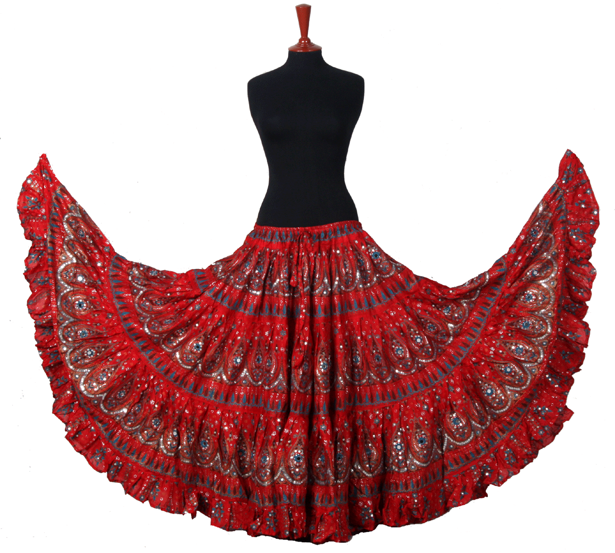 Block print beauty skirt Red