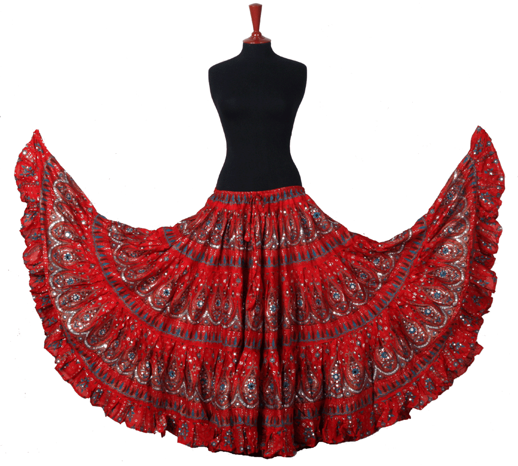 Block print beauty skirt Red WLS