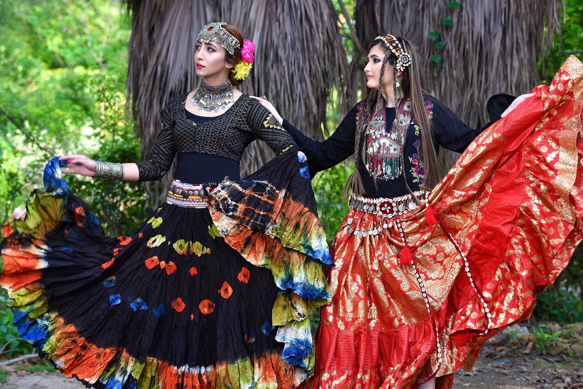 Red banarsi skirt