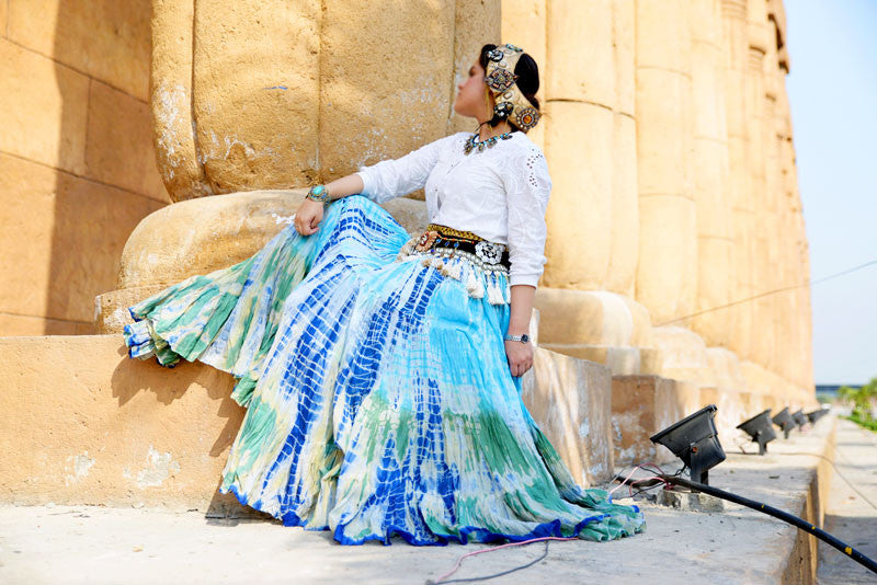 Tie n dye skirt turqouise/Blue WLS