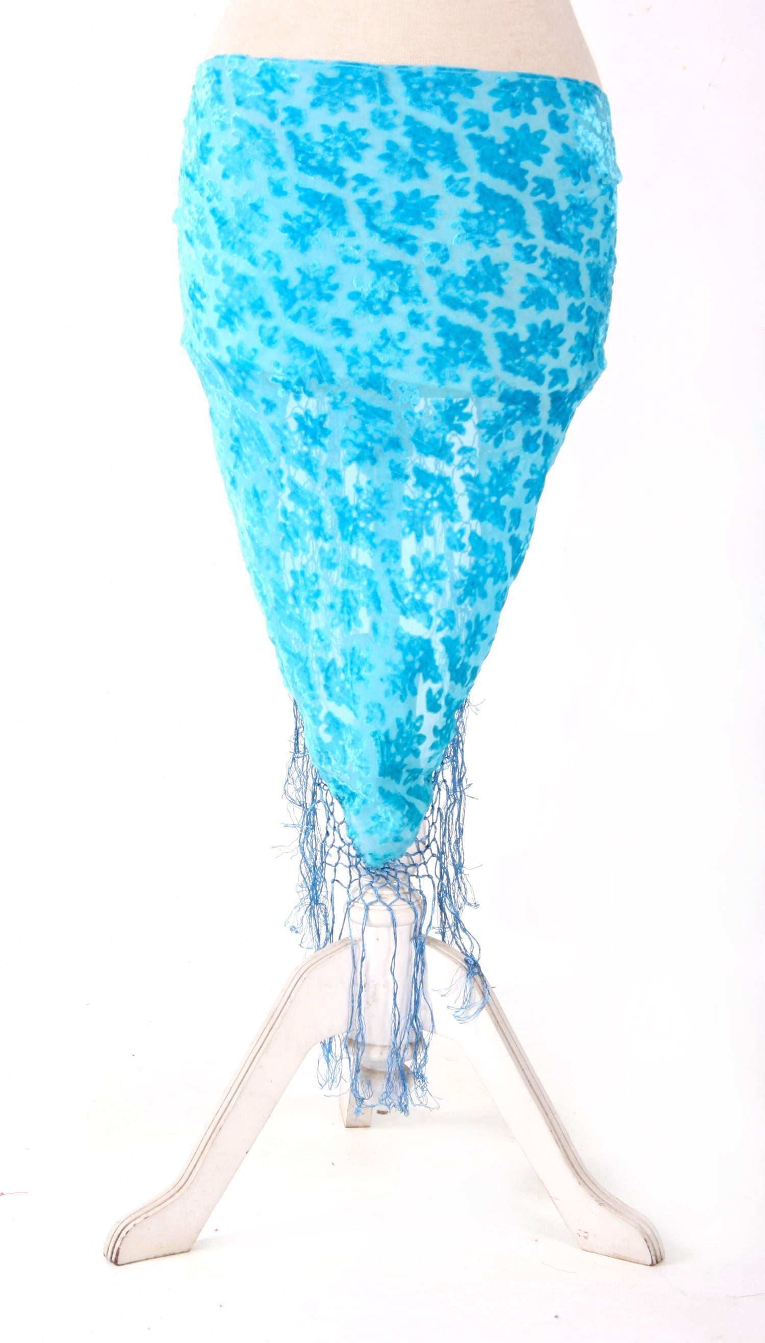 Burnout velvet hip scarf turqouise WS
