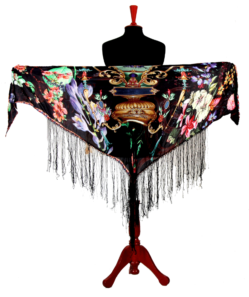 Digital print real silk hipscarf WS