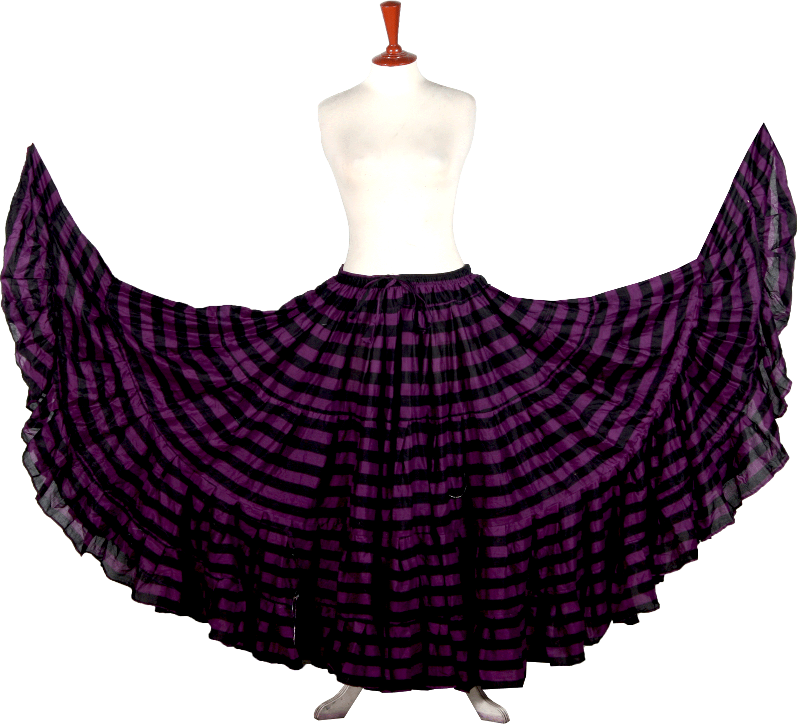 Block print Black Purple Stripe skirt