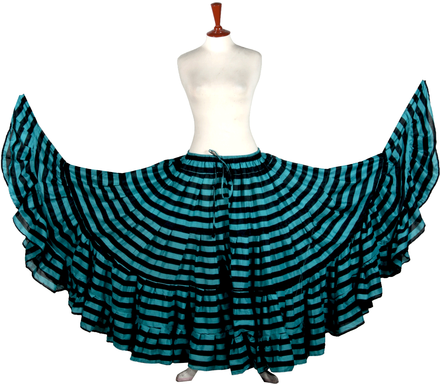 Black/Seagreen Stripe Skirt Block Print Skirt 25yards (100% Cotton)