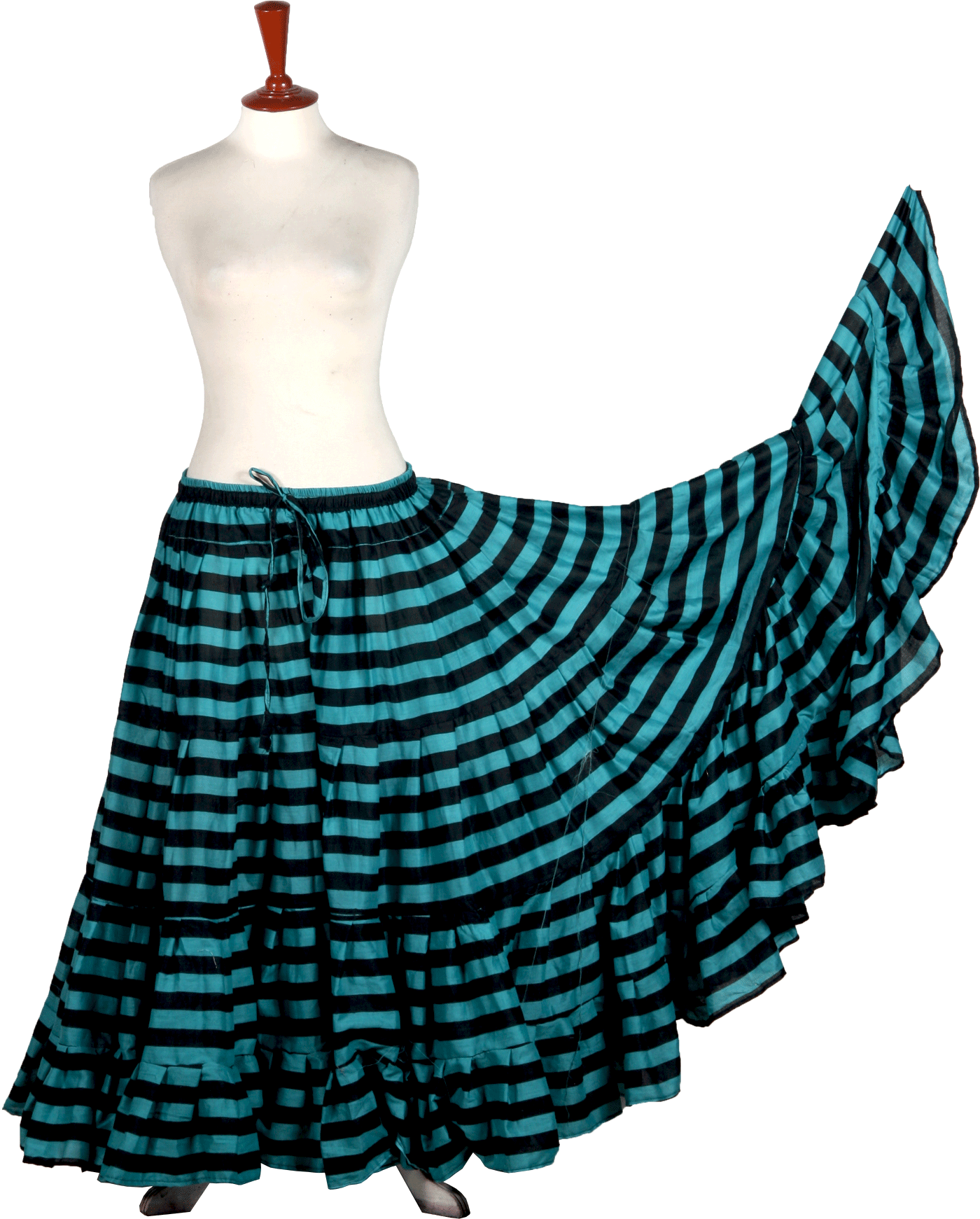 Black/Seagreen Stripe Skirt Block Print Skirt 25yards (100% Cotton)