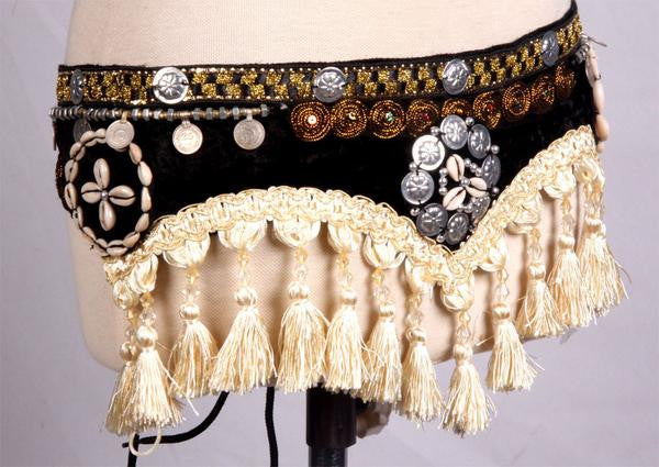 White tassel tribal belt