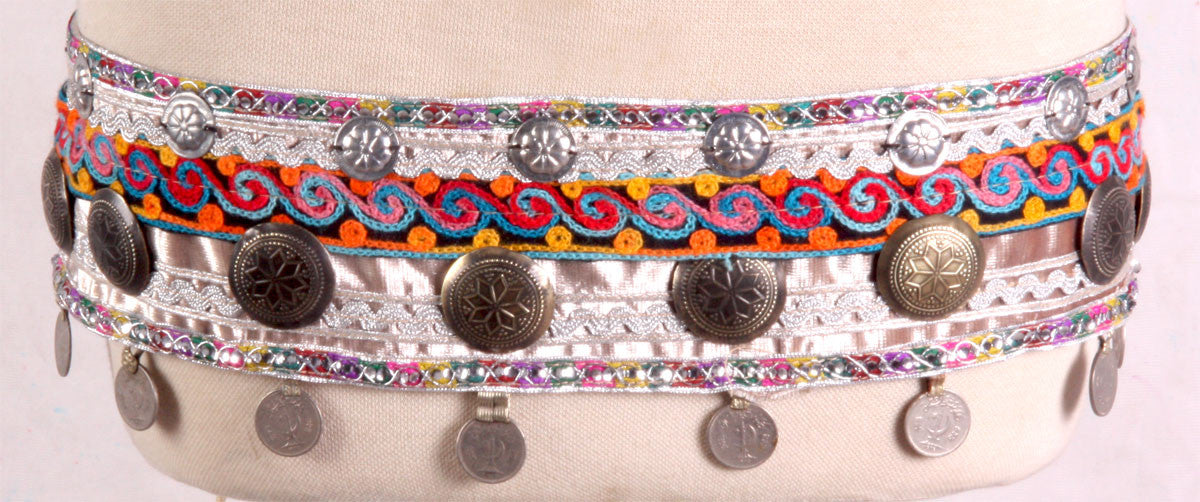 Tribal Kuchi brass button belt WS