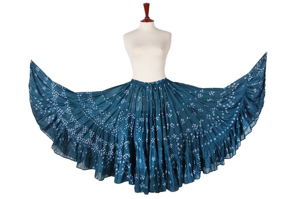 Jaipur white dot skirt teal WLS