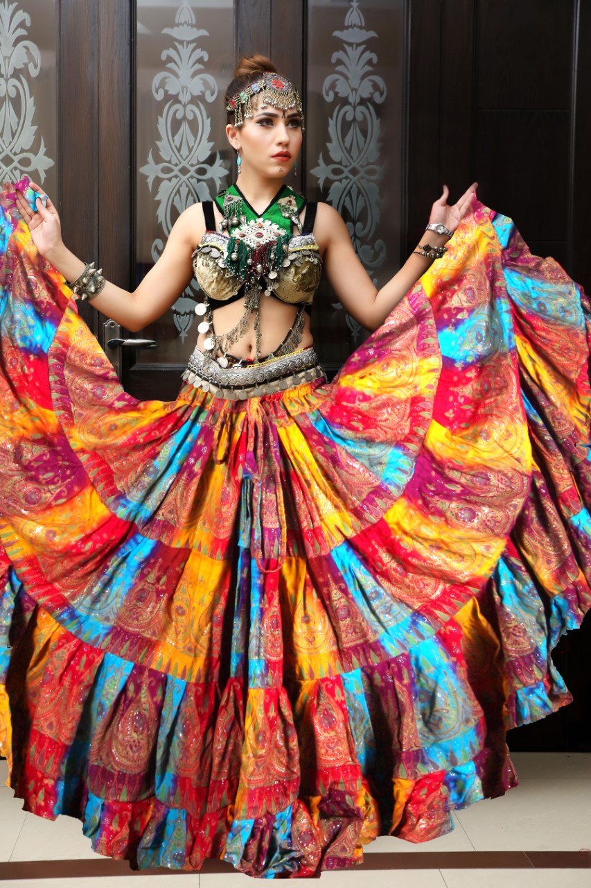 Block print skirt tie dye Beauty 4 Border skirt multi WLS
