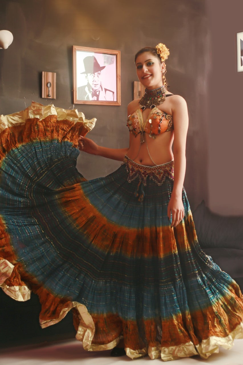 Lurex multi skirt with gold Padma border WLS