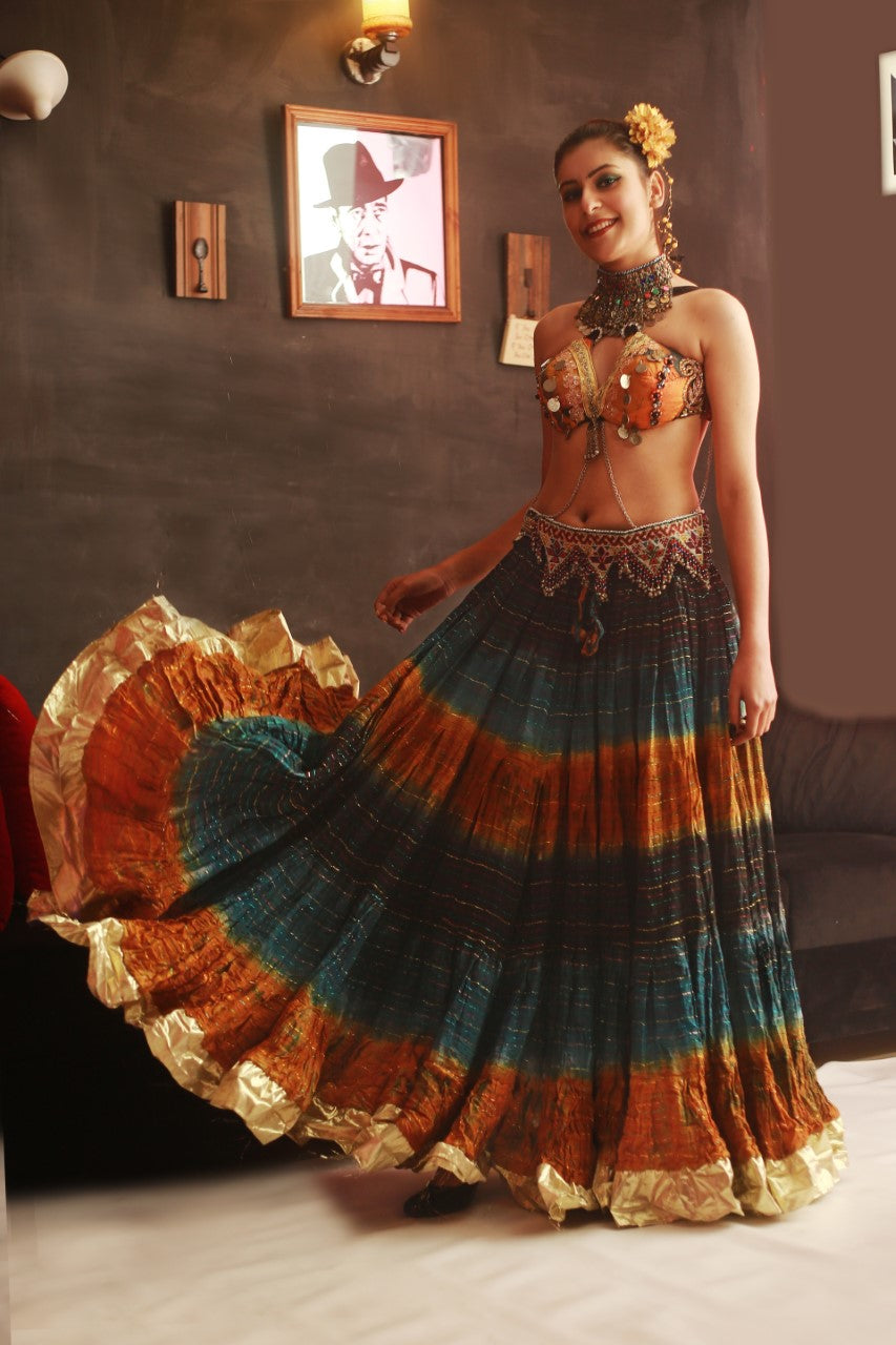 Lurex multi skirt with gold Padma border WLS