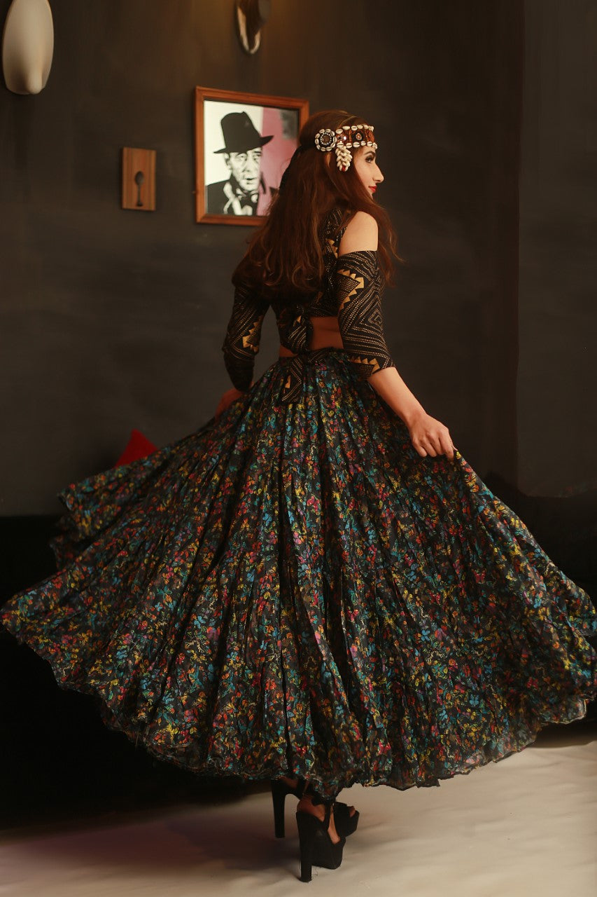 Digital print floral skirt WLS