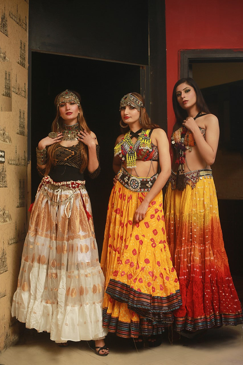 Jaipur multi dot padma skirt yellow WLS
