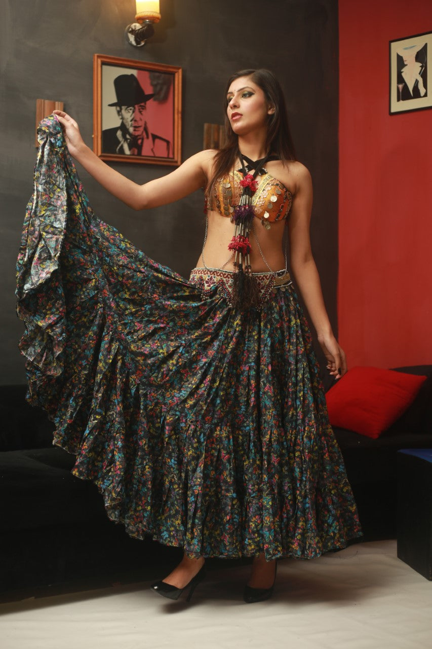 Digital print floral skirt WLS