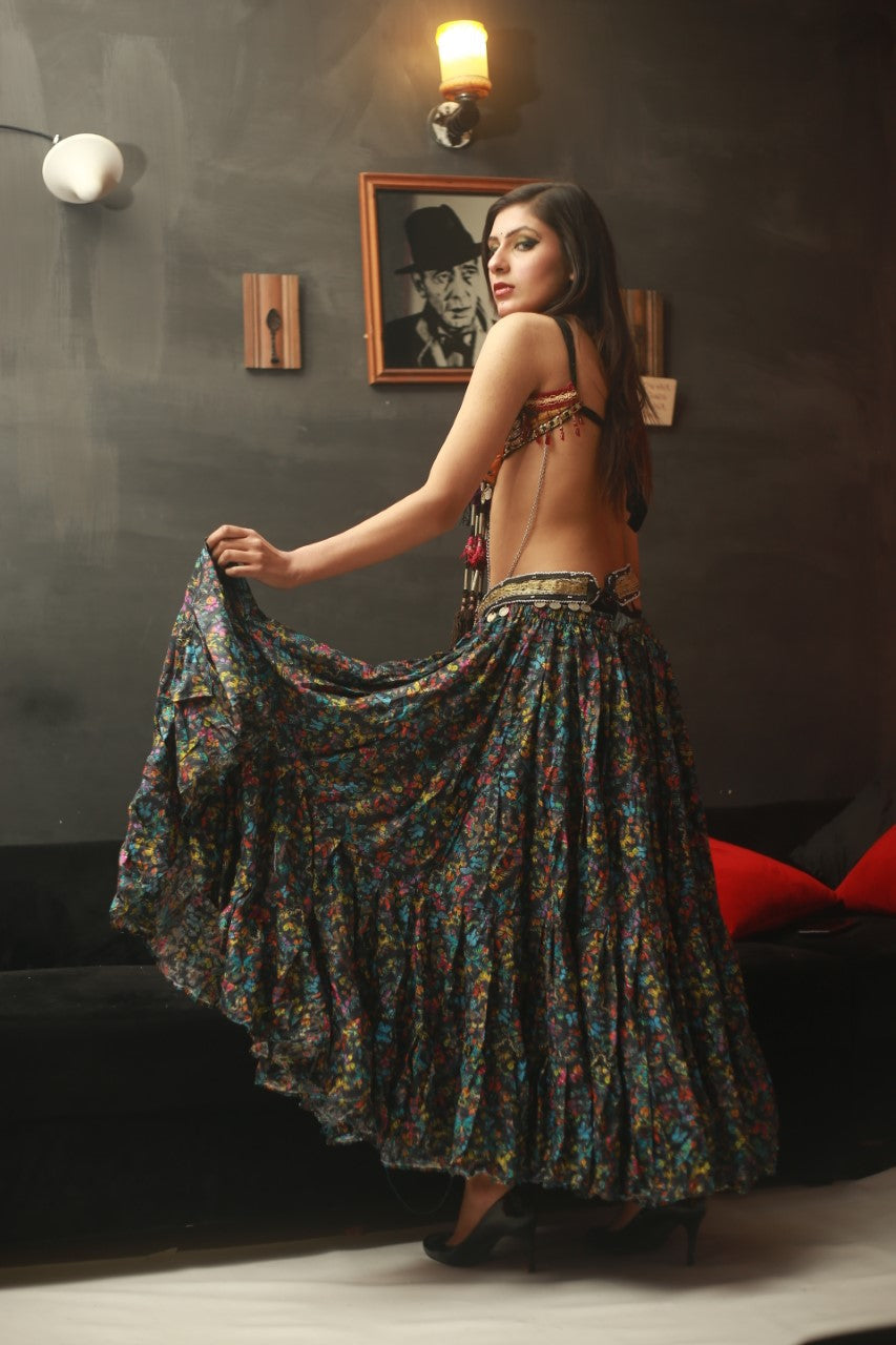 Digital print floral skirt WLS