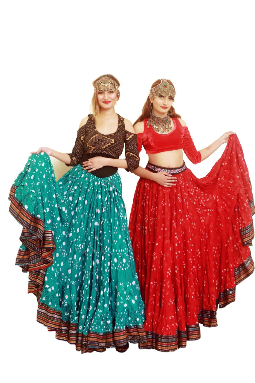 Jaipur white dot padma skirt red WLS