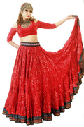 Jaipur white dot padma skirt red WLS