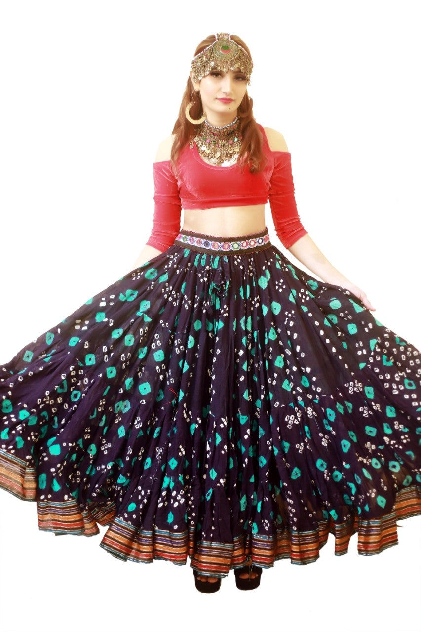 Jaipur multi dot padma skirt purple/turqouise WLS