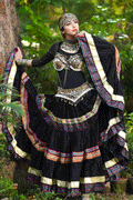 Black multi Trim Skirt 3 Tier 15 Yards 25 yards WLS