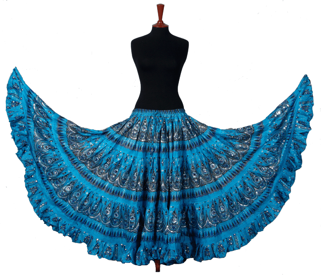 Block print beauty skirt Turquoise WLS