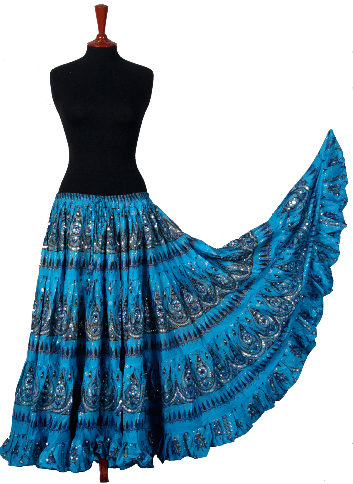 Block print beauty skirt Turquoise