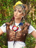 Banarsi Choli Vest Burgundy Gold
