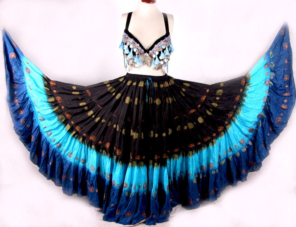 Jaquard bindi Skirt Black Turquoise Blue WLS