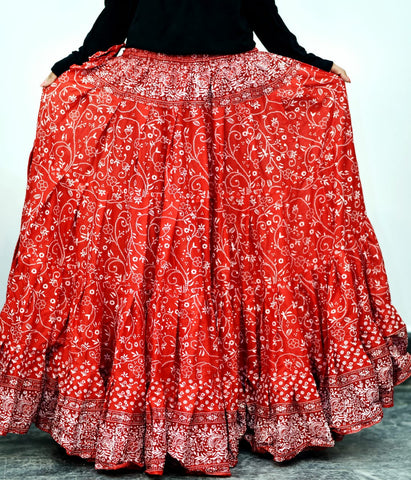 Jodha Maharani Skirt Red