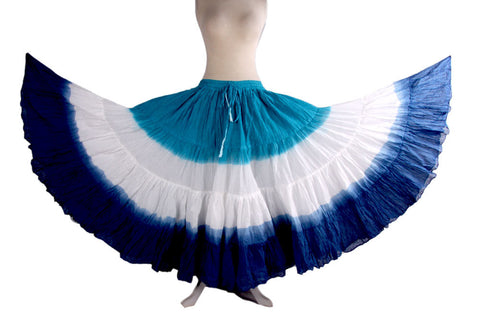 3 tone skirt turqouise/white/blue