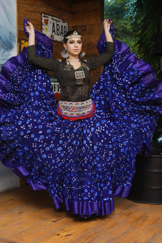 Jaipur multi dot padma skirt blue