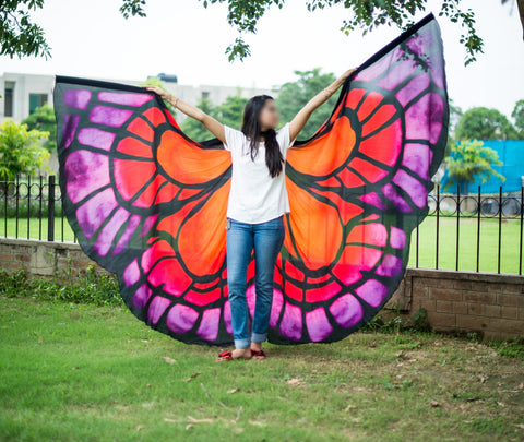 Butterfly Silk ISIS Wings red/orange/purple – Senoritas-tribal-designs