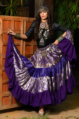Purple banarsi skirt #2