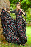 Block print skirt Peacock
