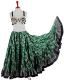 Block Print Skirt Green/black